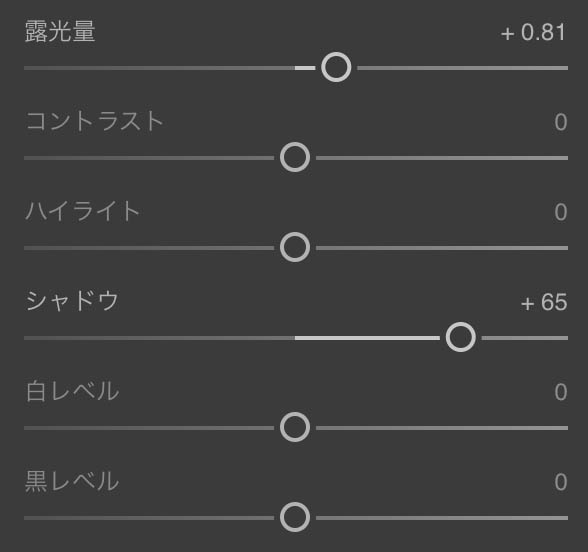 Lightroom明るさ設定